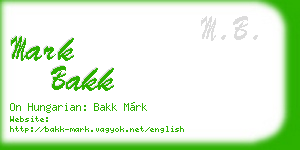 mark bakk business card